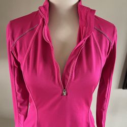 Athleta Quarter Zip (2) Hot Pink And Black - Size XS