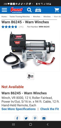 NEW WARN VR8000 HITCH WITH WIRELESS REMOTE