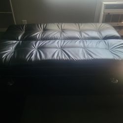 Black Faux Leather Futon Sofa Bed