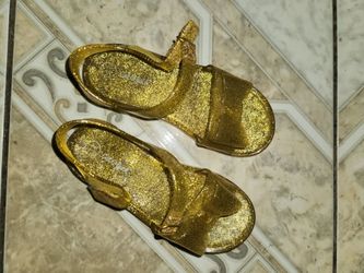 Gold Glitter Jelly Sandals