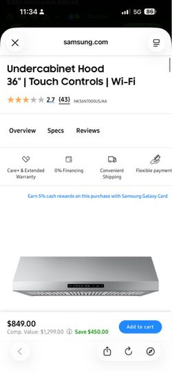 Samsung NK36N7000US/AA