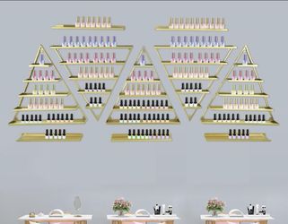 Nail polish shelf triangle wall mounts