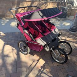 Pink Triplet Jogging Stroller 