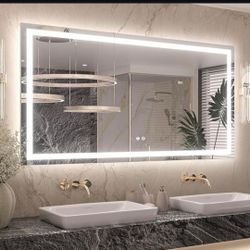 59x36 Led Bathroom Mirror with Defogger