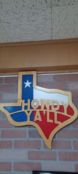 Wooden Texas Shaped sign