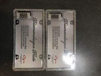 2 set of Bling Diamond License Plates