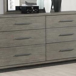 Coaster Derbyshire 6-Drawer Dresser in Grey Oak 223203