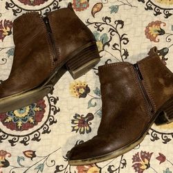 Lucky Brand: Brown Leather Boots, Size: 8 M
