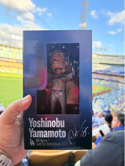 Yoshinobo Yamamoto bobblehead game 7 world series last out