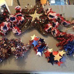 Decorations Lot Red, White, Blue