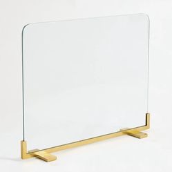 Linden Pottery Barn Fireplace Screen With Brass Stand