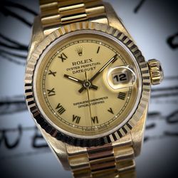 1993 Rolex Datejust 26mm 69178 Solid Gold President Bracelet