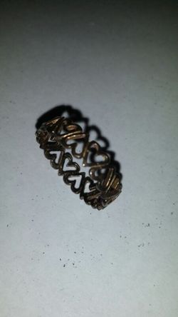 Avon Genuine Sterling Silver Hearts Ring-size 9
