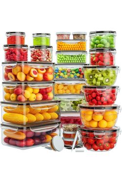 52 PCS Food Storage Containers with Lids Airtight (26 Lids & 26 Containers)(new)