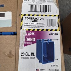 Carlon New Work 20 Cu In Single Gang - 100 Pack