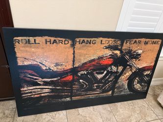 Large Motorcycle Canvas Wall Art