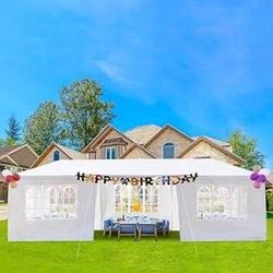 10'x 30' White Gazebo Wedding Party Tent Canopy With 6 Windows & 2 Sidewalls-8