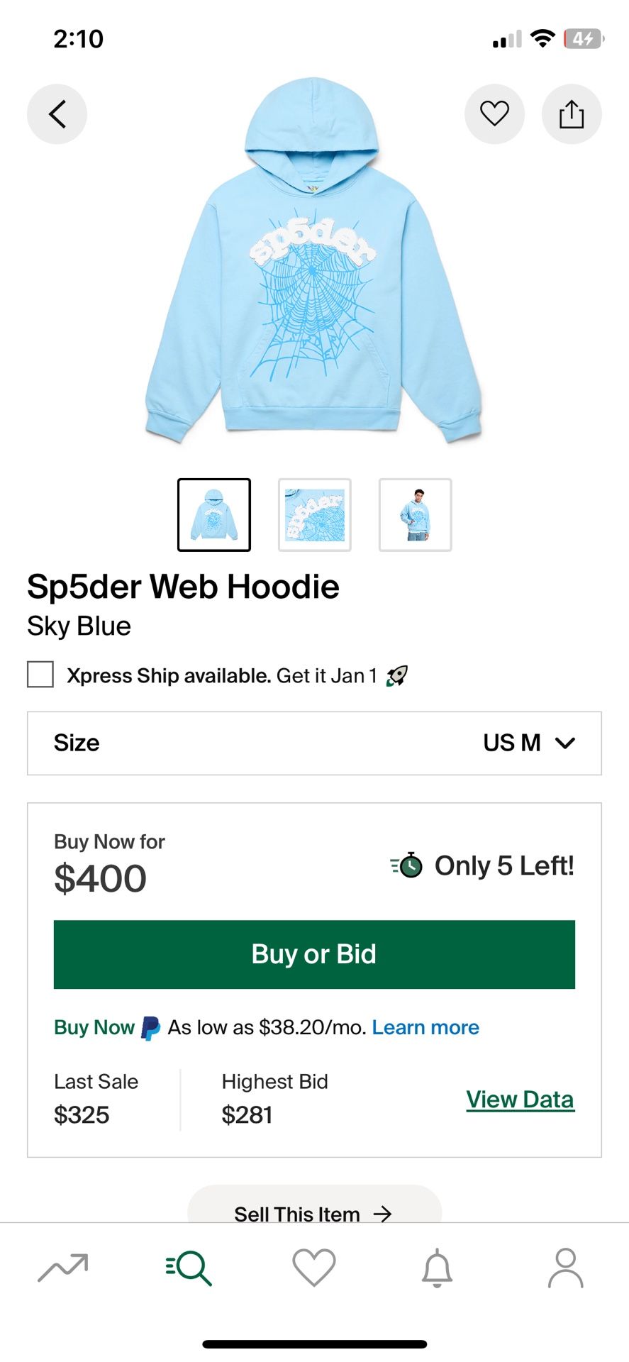 Slime Sp5der Hoodie Blue