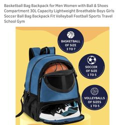 Basketball, Volleyball, Soccer Sports Backpack 