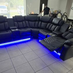 Power Recliner Sectional Sofa 