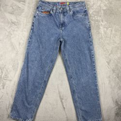 Empyre Youth Sz 26 Embroidered Loose Fit Blue Denim Skate Jeans