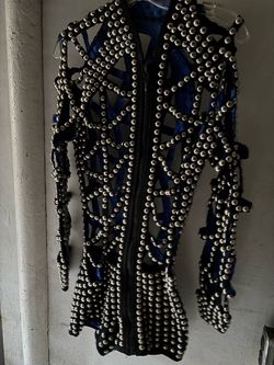 Studded Long Sleeve divers gear cut up with Zipper and studded