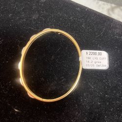 18K Gold Diamond Bangle Bracelet 