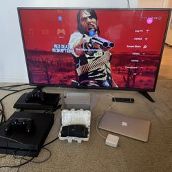 Electronics LOT 49” Samsung, PS3, PS4, MacBook Air, Sigma 70-300 Lens