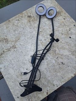 Dual Ring Light with Clamp and Phone Holder