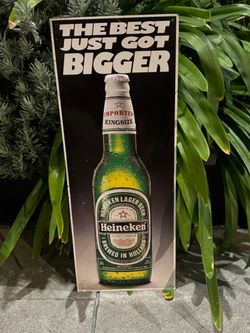 vintage Heineken metal tin advertising sign