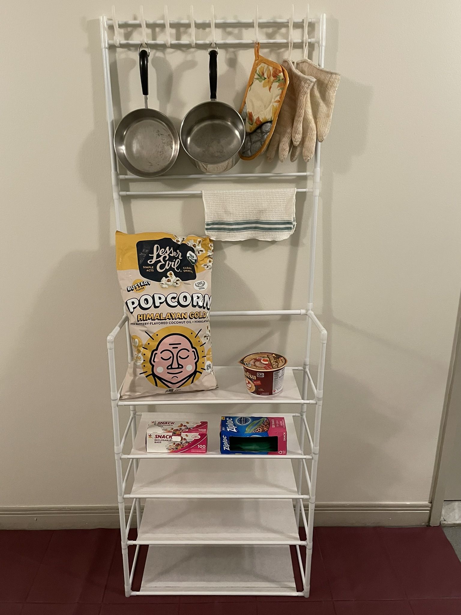 Lightweight 5-Shelf White Plastic Modular Storage Unit (fully-assembled!!) - posted price is firm.