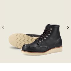 SIZE 8 RED WING THE CLASSIC MOC WATERPROOF LEATHER SOFT TOE BOOTS BRAND NEW 