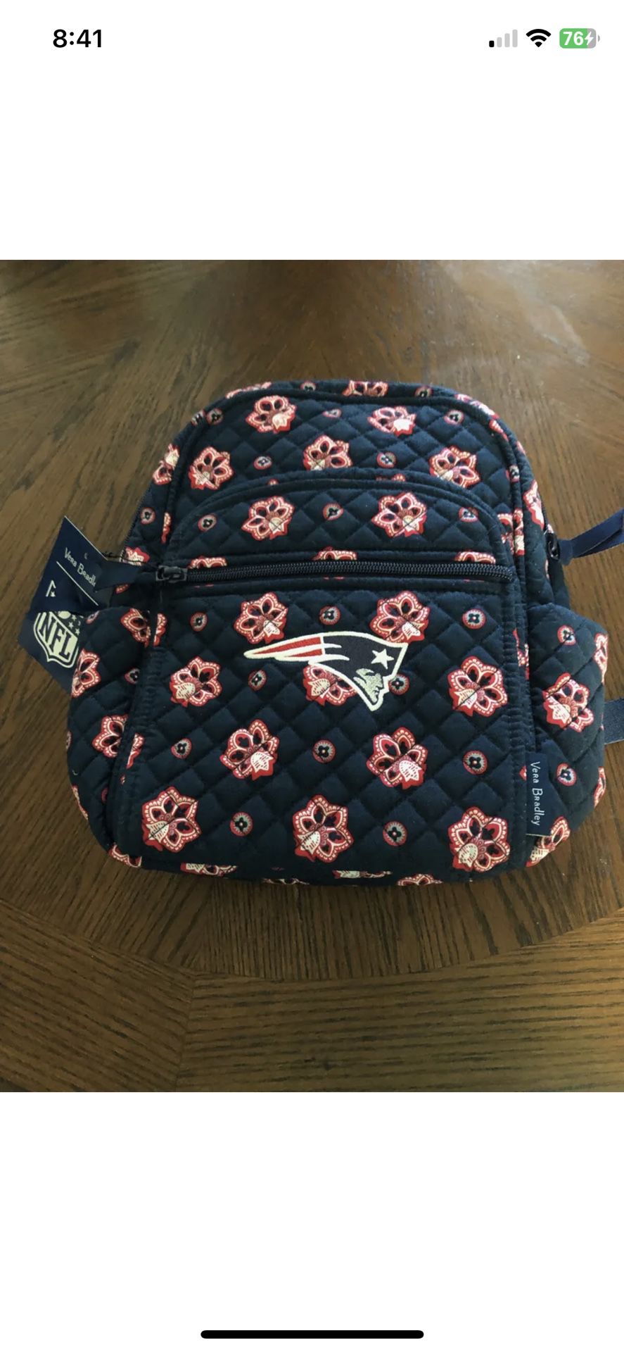 Vera Bradley NFL New England Patriots small backpack NWT Limited edition