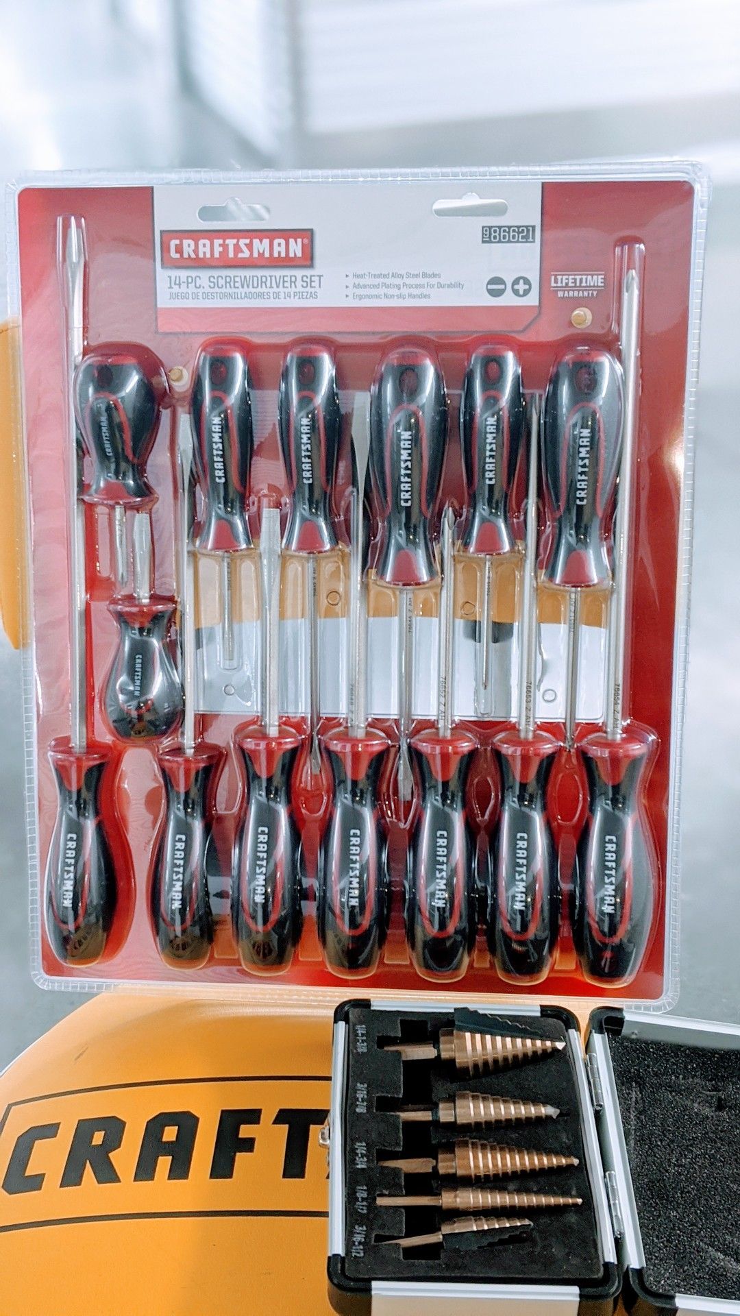 5pc step drill bit and CRAFTSMAN screwdriver set