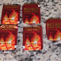McDonalds Minecraft Nether Flame Sauce X 5 Packets Unopened