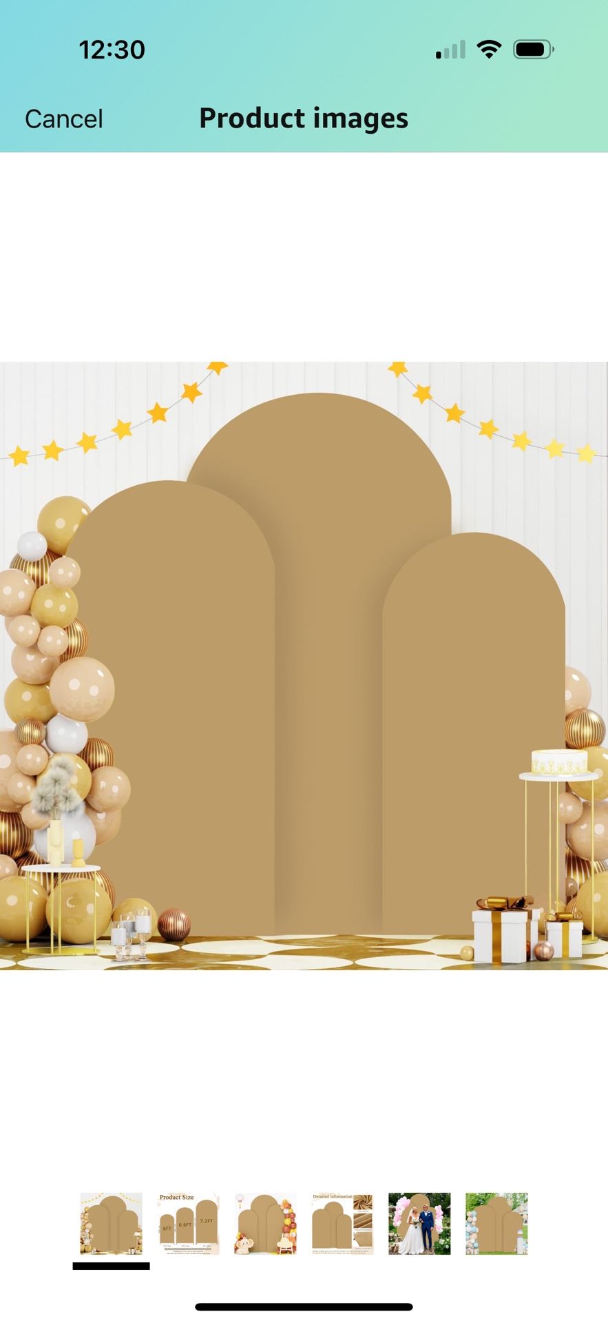 Khaki Arch Cover Set of 3 Wedding Arch Cover 7.2 6.6 6 FT Arch Backdrop Cover for Stand Spandex Arch Backdrop Cover 2-Sided Round Top Chiara Arch Back