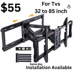 Tv Mount Full Motion Quality Mounting Bracket For Television 32 Inches To 85 Inches