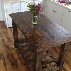 Farm table kitchen island