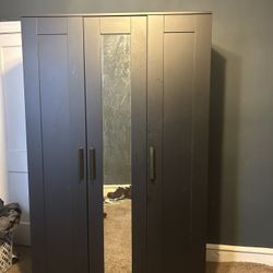 Armoire, Black Closet With mirror