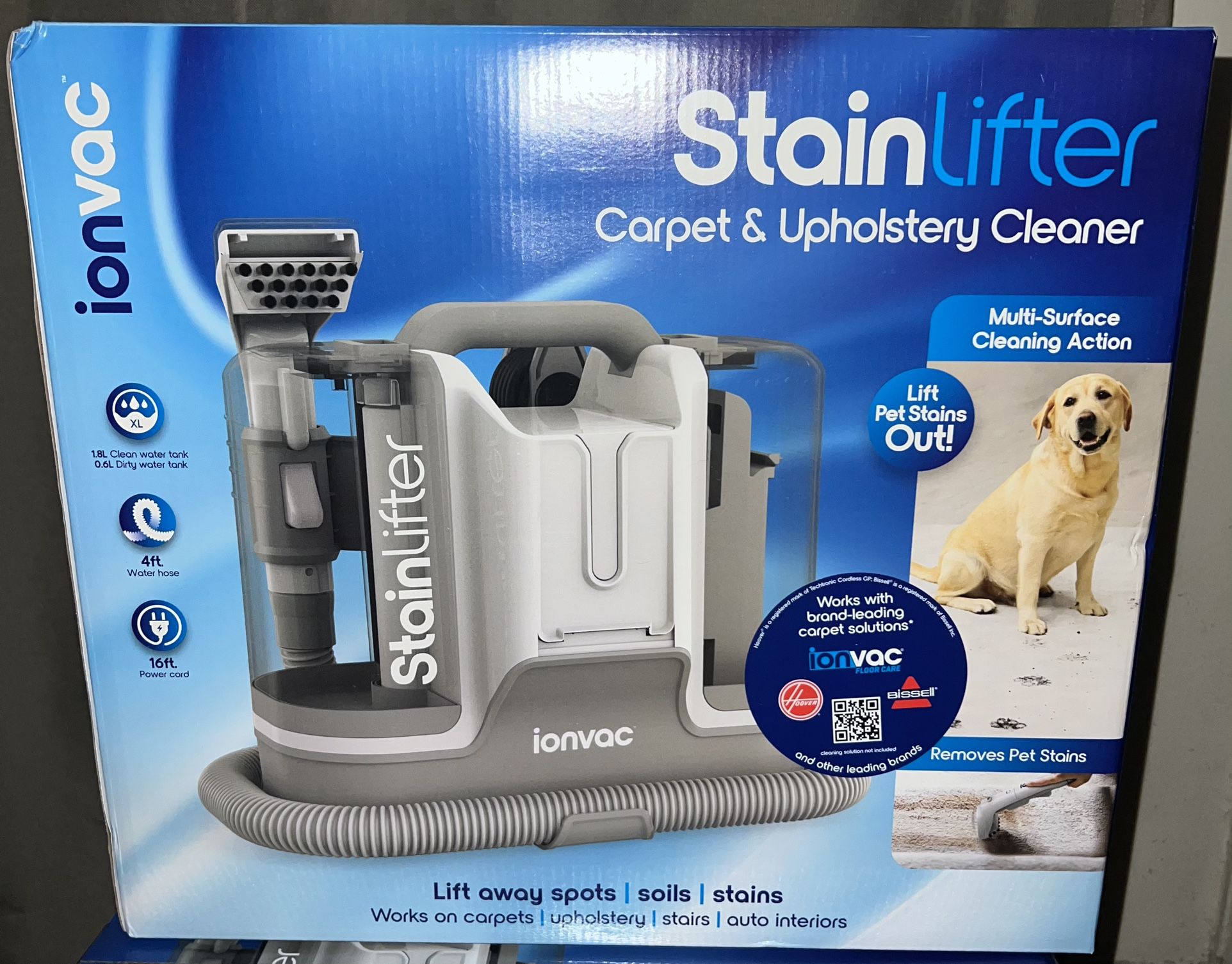 Ionvac Stain Lifter, Portable Carpet and Upholstery Cleaner New