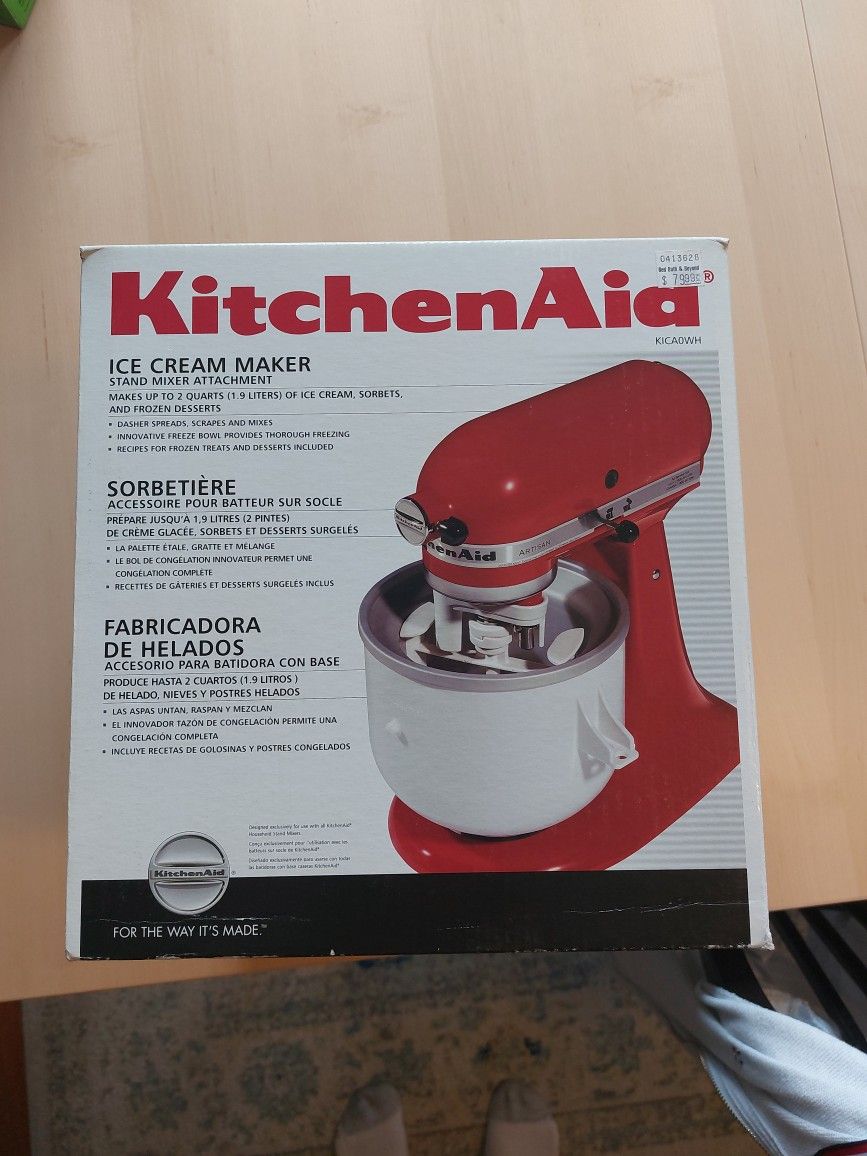 Never Opened - KitchenAid Ice Cream Maker, Stand Mixer Attachment