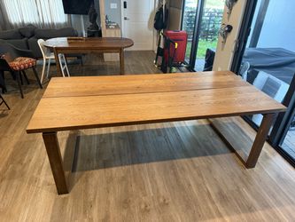 MÖRBYLÅNGA Table, oak veneer brown stained, 86 5/8x39 3/8 "