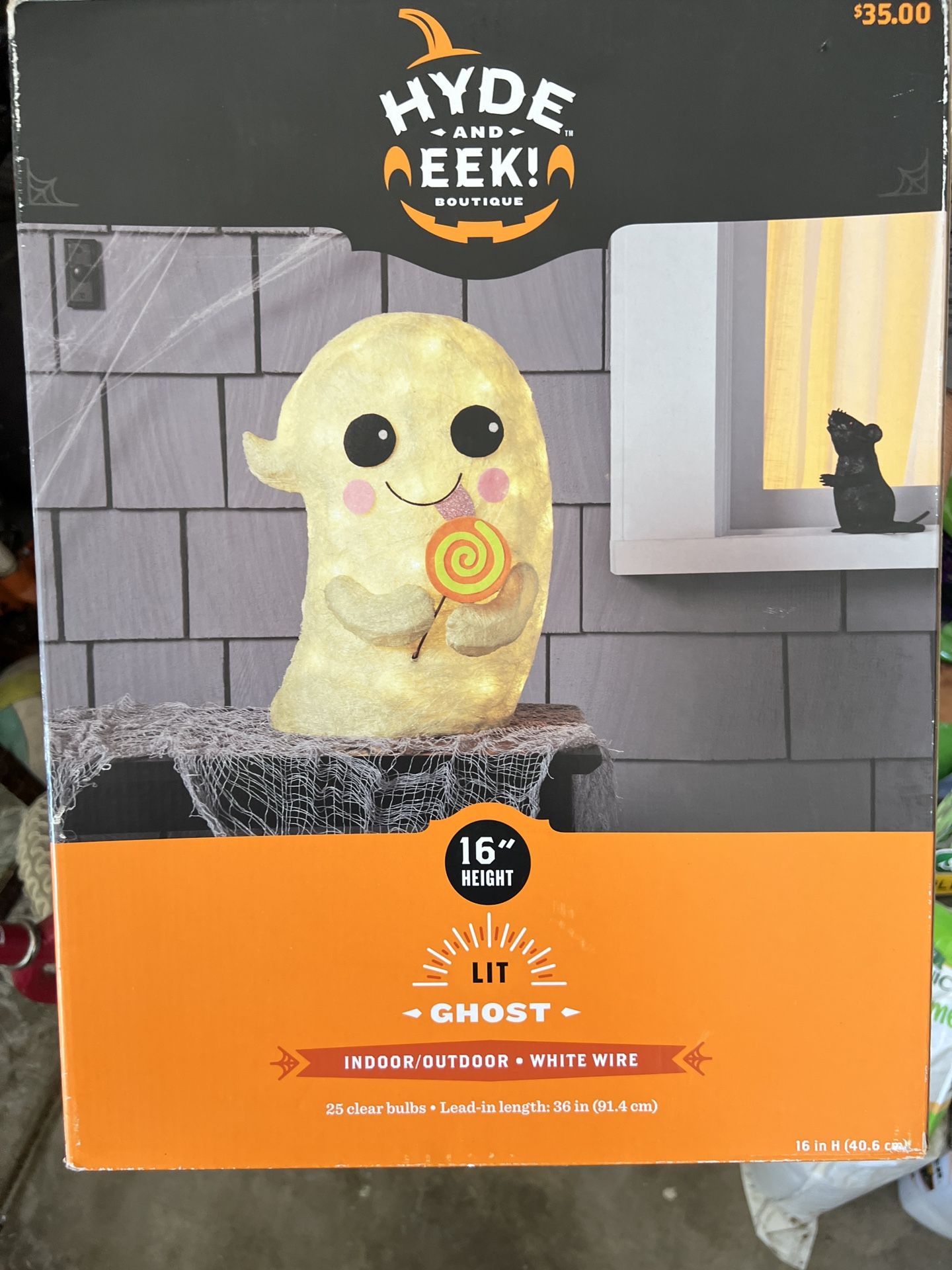 Target Ghost With Lollipop Incandescent Sisal Light Up Halloween Decor