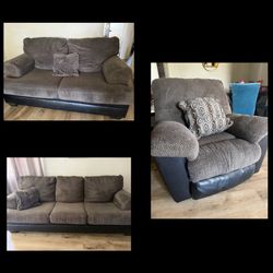 Recliner, loveseat and sofa