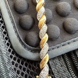 Solid .925 pure silver tennis bracelet(14k gold plated)