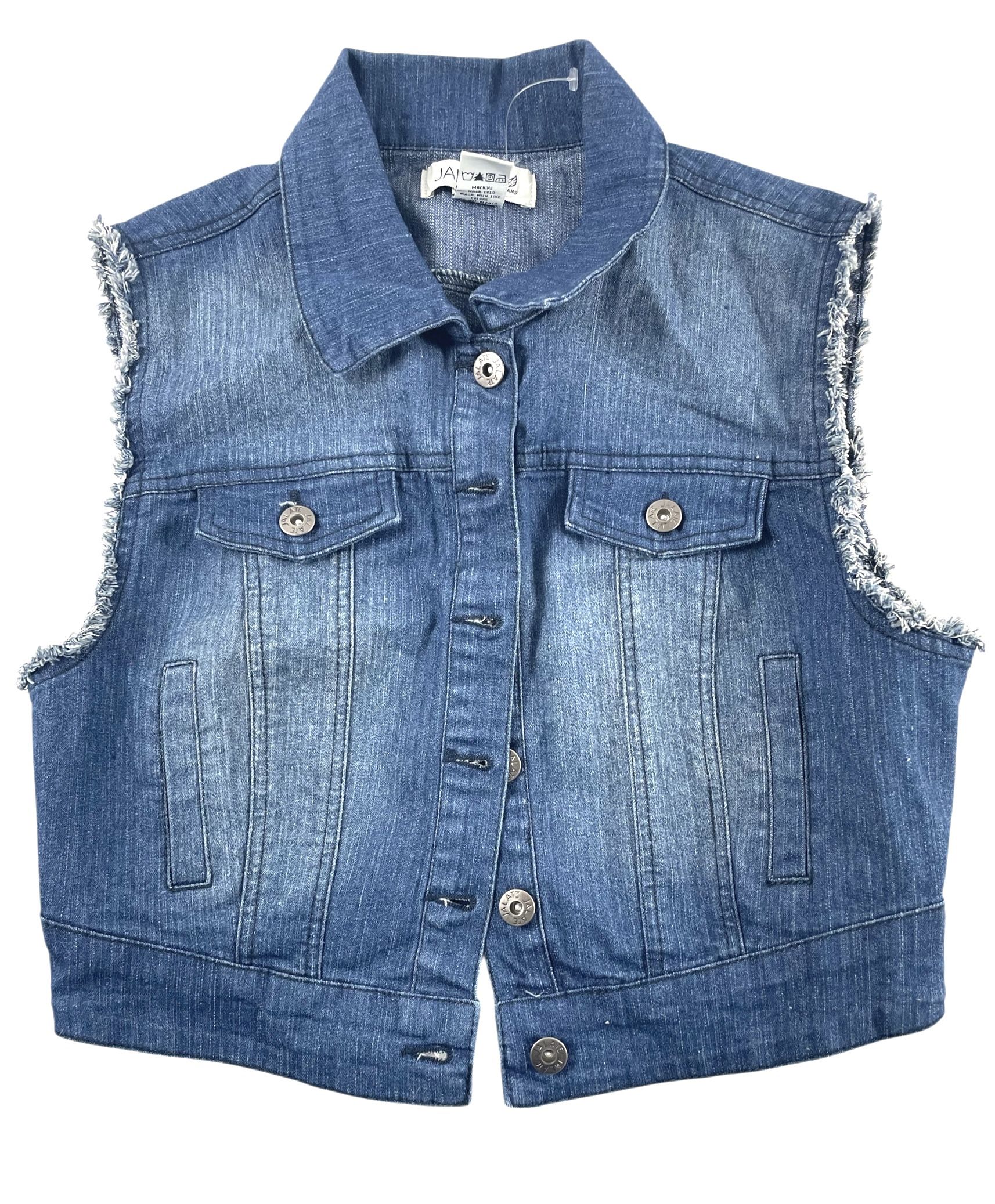 blue denim vest 