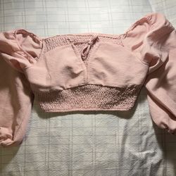 Elegant Pink Smocked Women's Top, size xxl