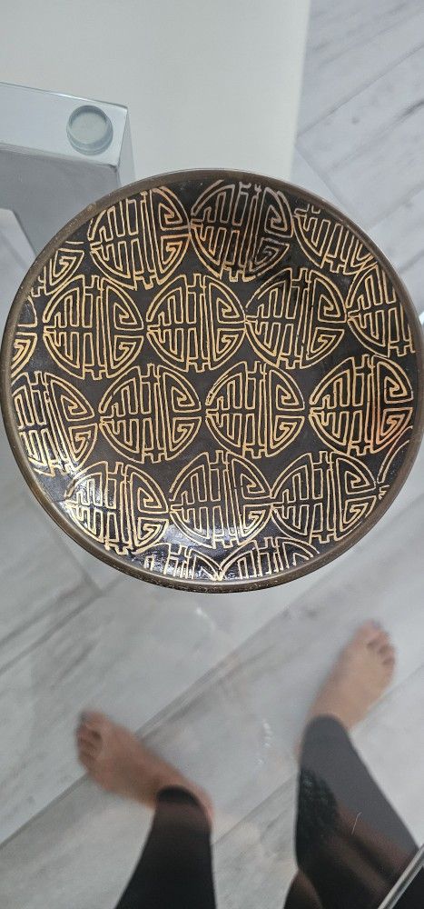 Japanese Brass and Porcelain Saucer