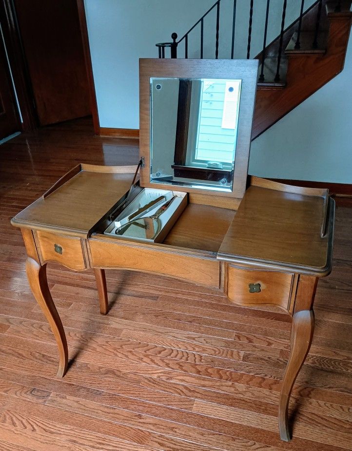 Vintage Mid Century Drexel Pop Up Mirror Vanity