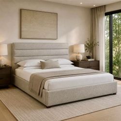 Free Delivery NEW-IN-BOX King Size Bed, Performance Fabric (Retail $1,799+tax)